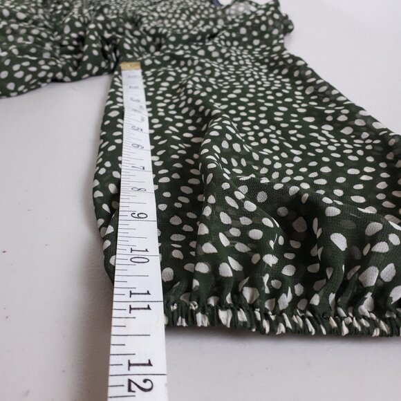 Zara Spotted Chiffon V-neck Midi Dress - Picture 13 of 16